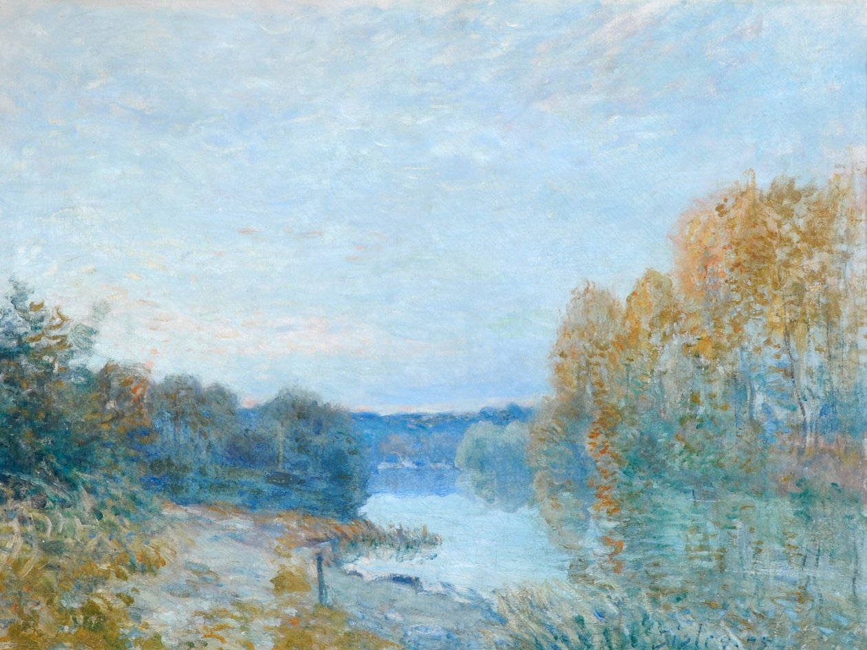 Soleil Couchant, syysilta joella tekijältä Alfred Sisley