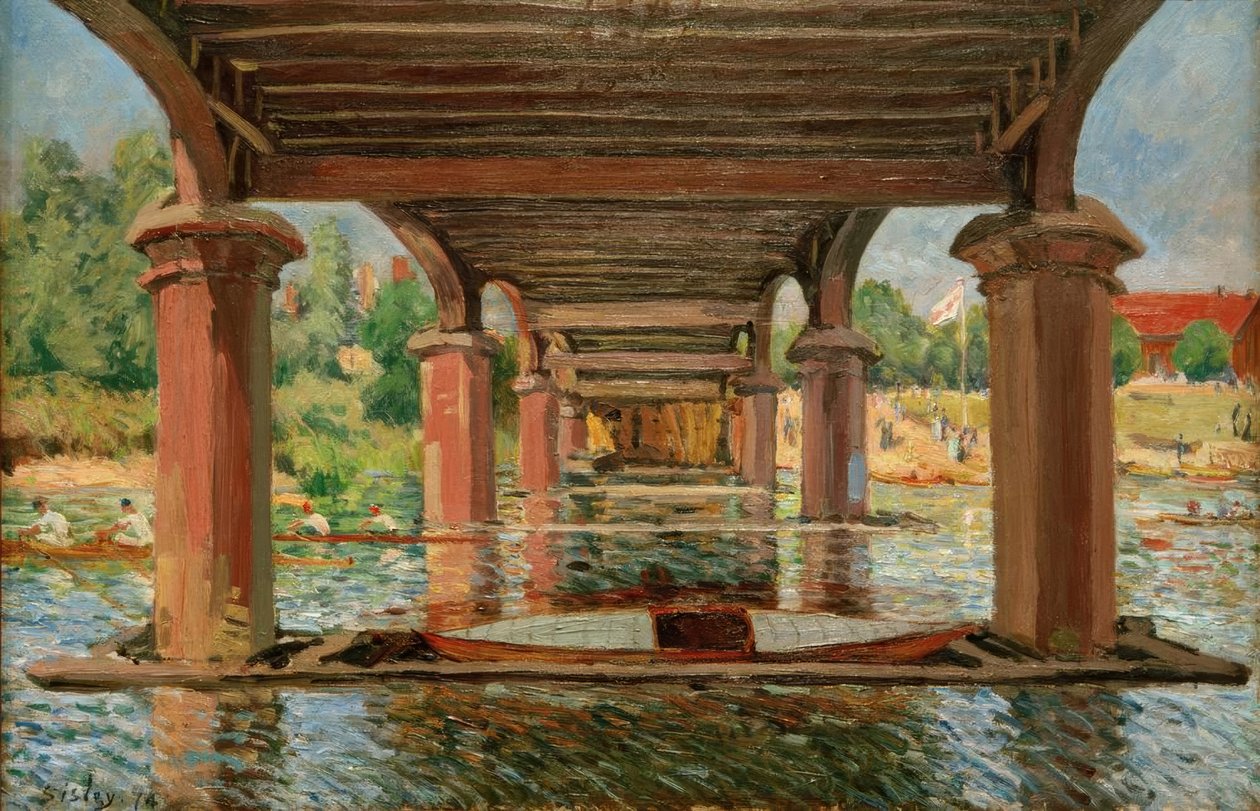 Sous le pont de Hampton Court tekijältä Alfred Sisley
