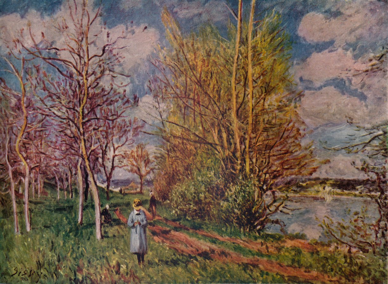Kevät joen rannoilla, 1800-luvun loppu. 1941 tekijältä Alfred Sisley