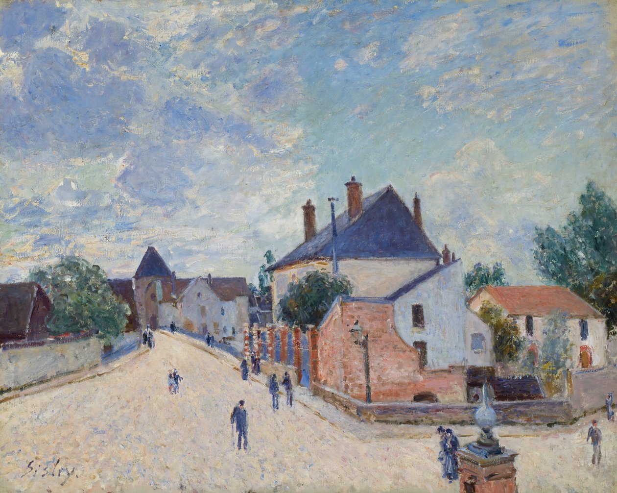 Street in Moret, c. 1890. tekijältä Alfred Sisley