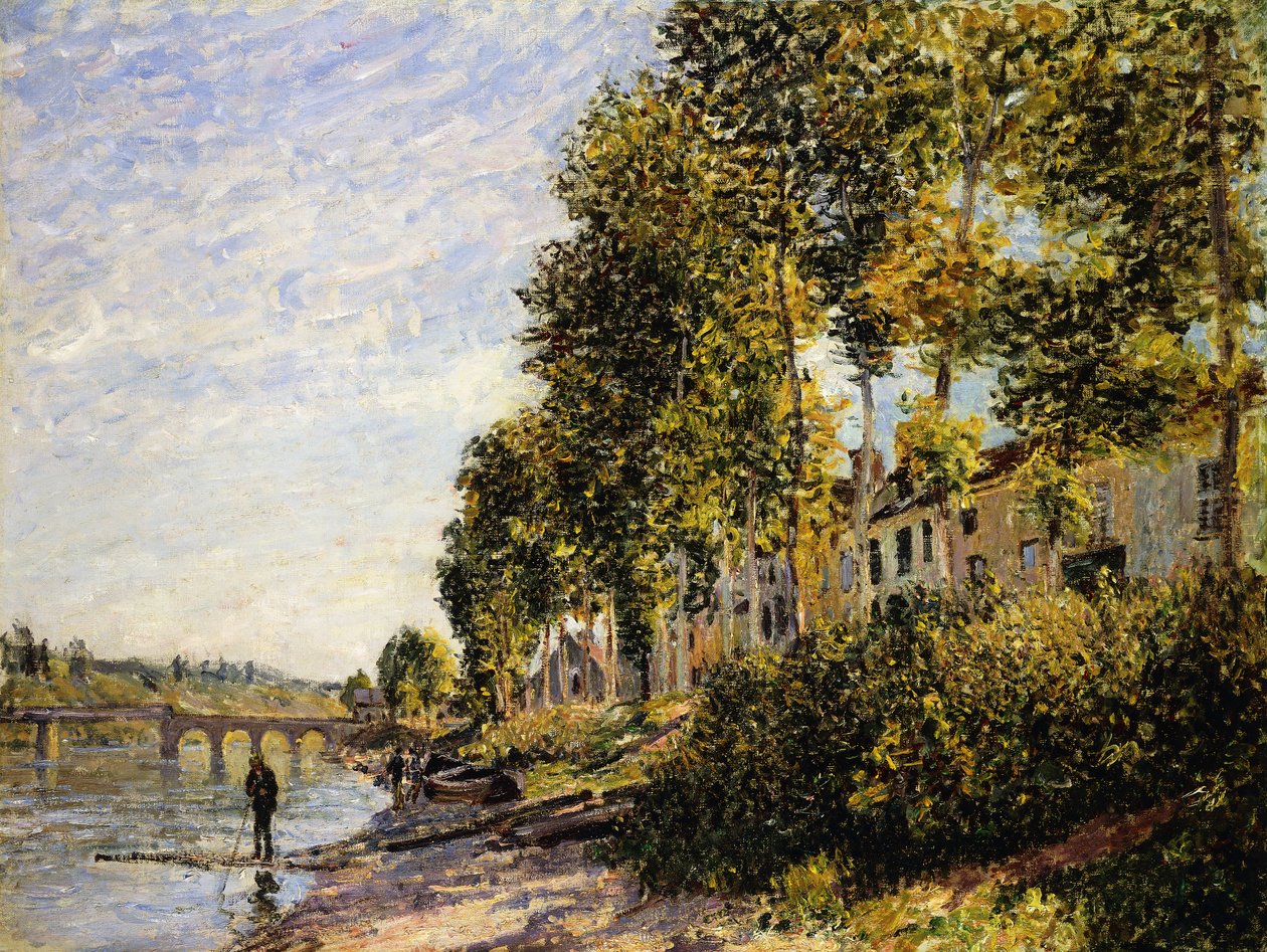Aurinkoinen aamu Saint Mammesissa; Soleil du Matin a Saint-Mammes, 1884 tekijältä Alfred Sisley