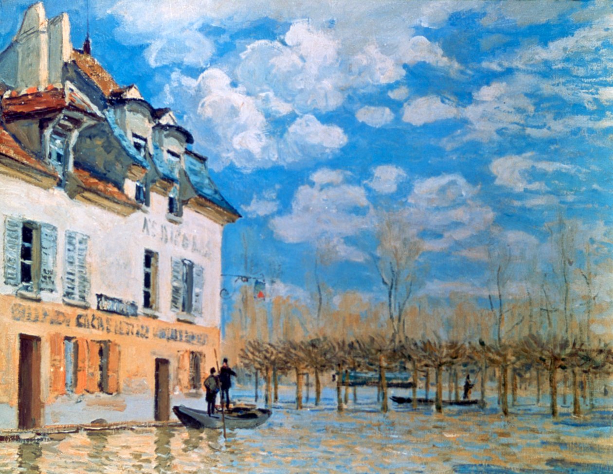 The Boat in the Flood, Port-Marly, 1876 tekijältä Alfred Sisley