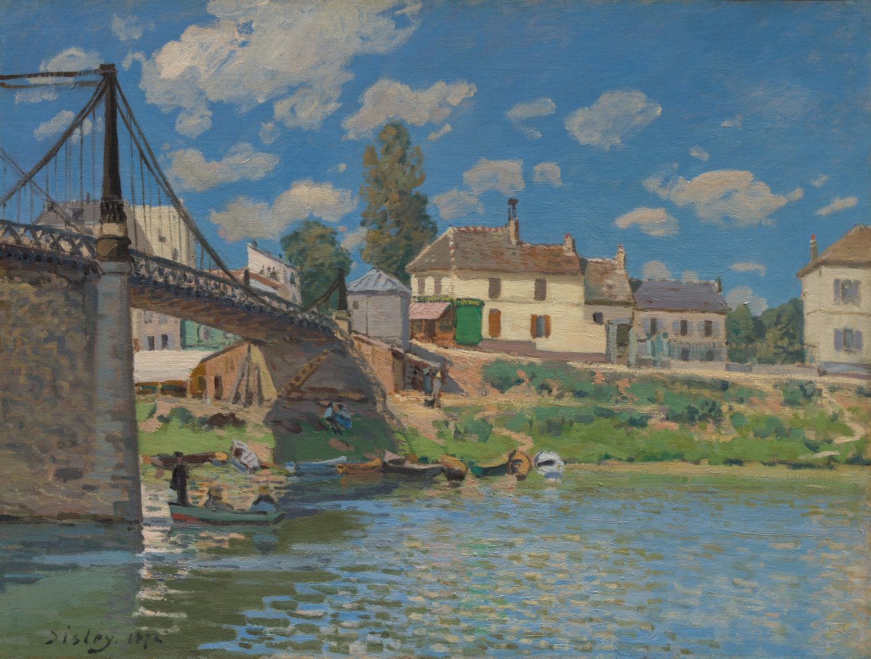 Villeneuve-la-Garennen silta, 1872. tekijältä Alfred Sisley