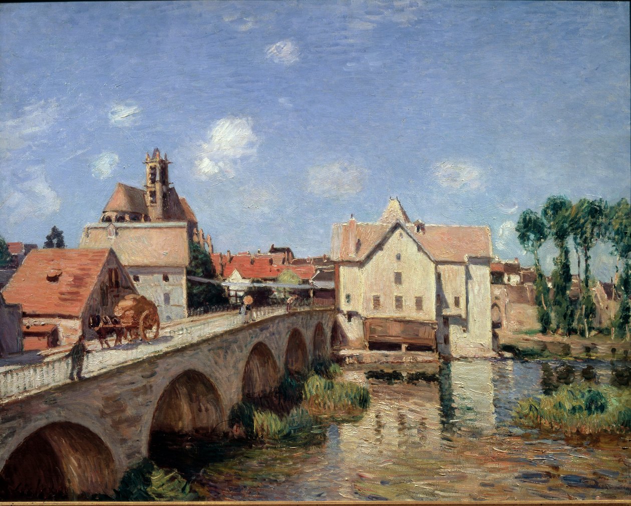 Moretin silta vuonna 1893 - öljy kankaalle tekijältä Alfred Sisley