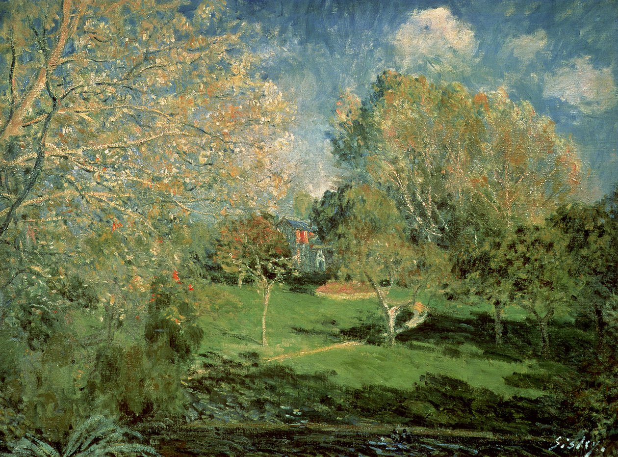 Hoscheden perheen puutarha, 1881 tekijältä Alfred Sisley