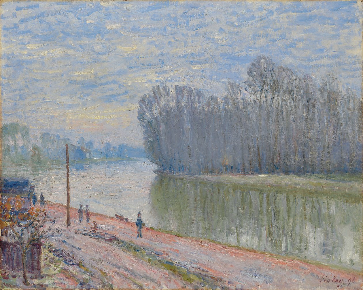 Loing-kanava, aamu; Canal du Loing, aamuefekti, 1896 tekijältä Alfred Sisley