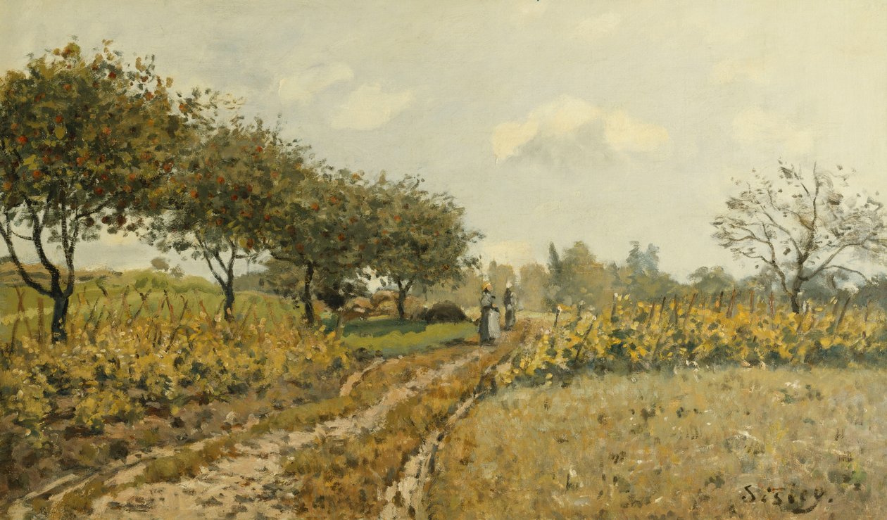 Polku maaseudulla; Tie maaseudulla, 1876 tekijältä Alfred Sisley