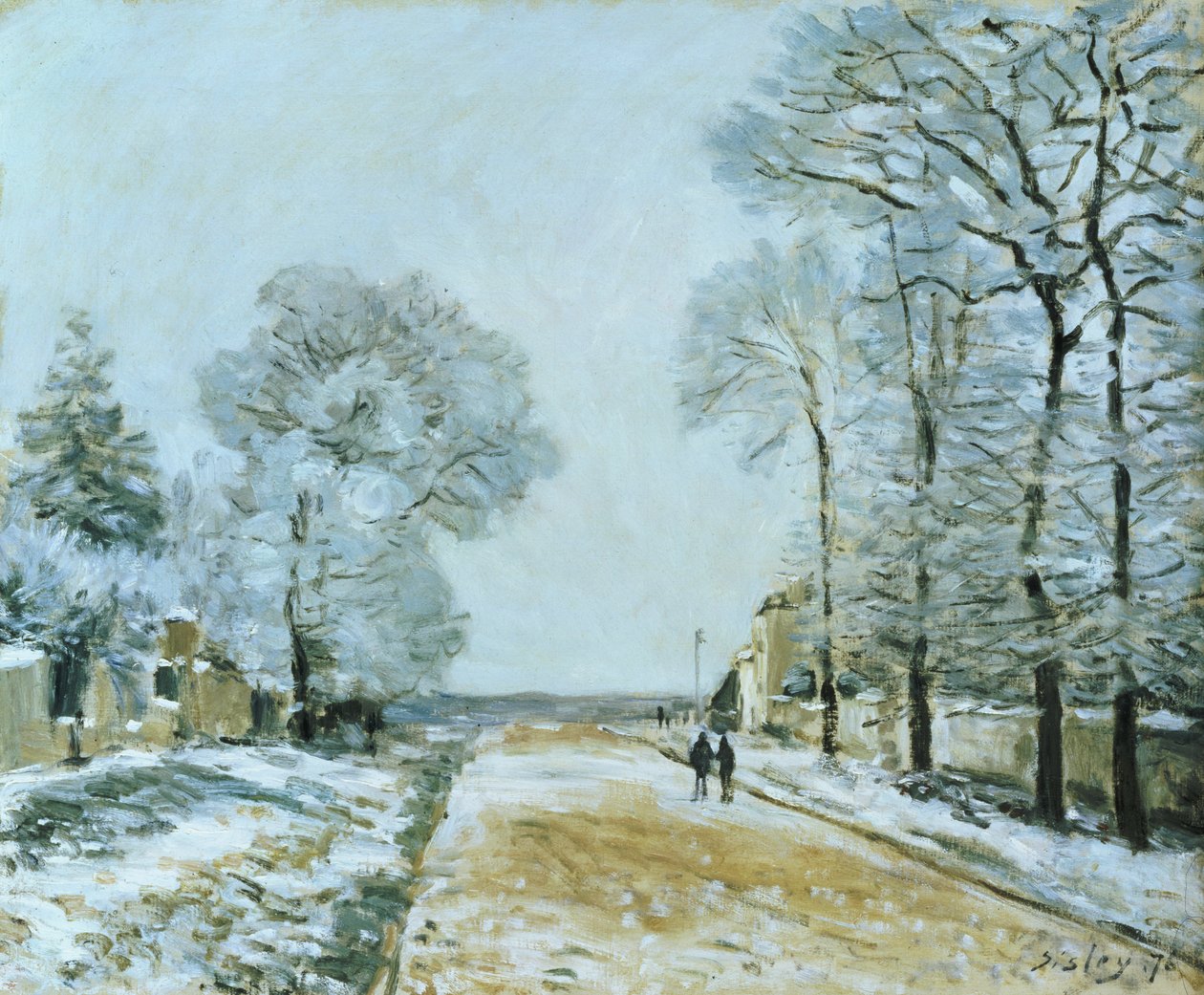 Tie, lumiefekti, 1876 tekijältä Alfred Sisley