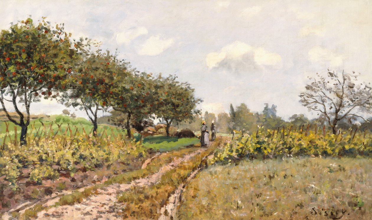 Tie maaseudulla, 1876 tekijältä Alfred Sisley