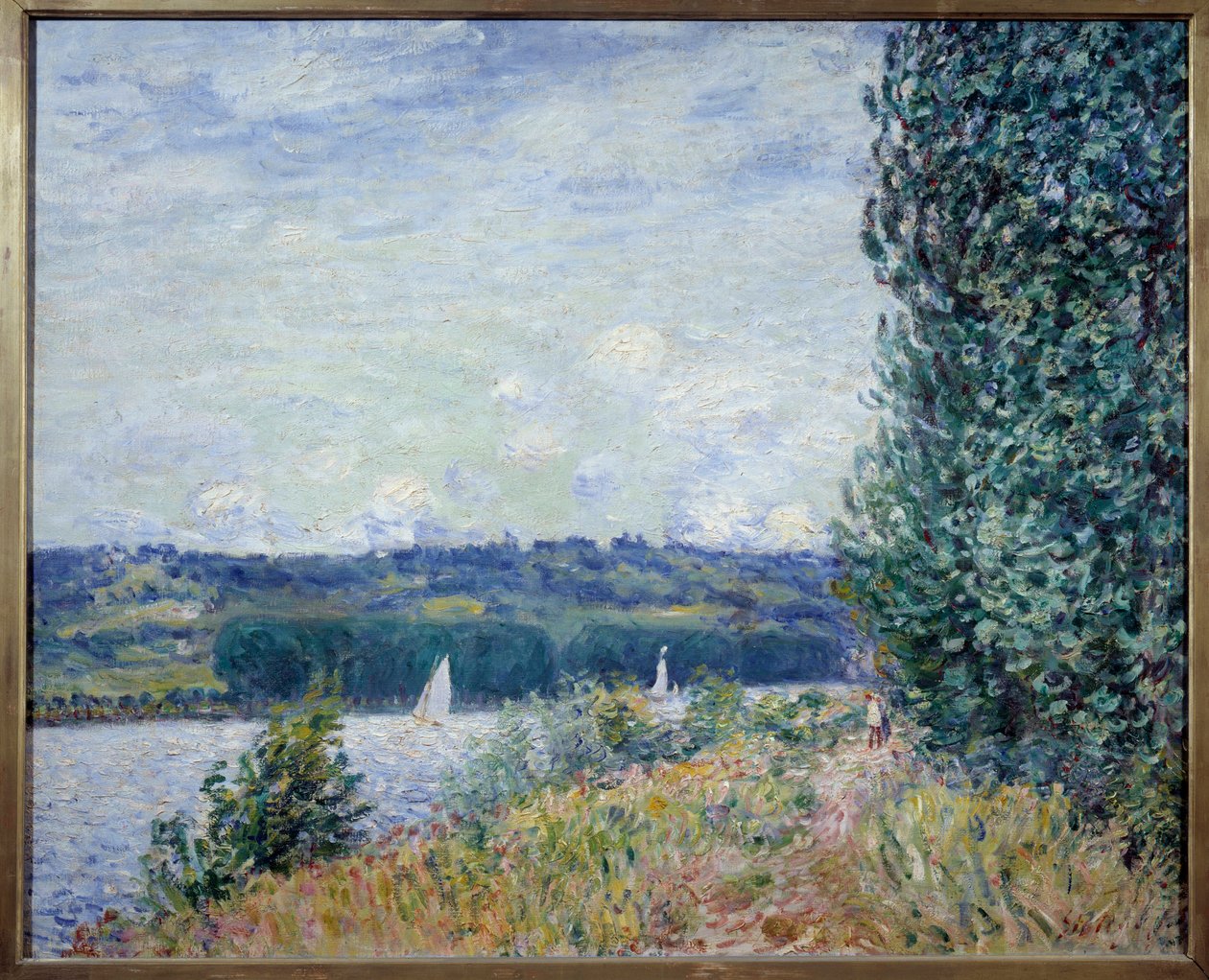 Seinen on Bouille, gale. Alfred Sisleyn (1839 - 1899) maalaus tekijältä Alfred Sisley