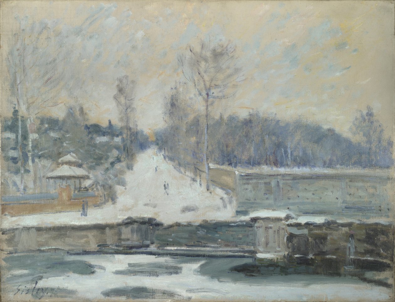 Watering Place Marly-le-Roissa, n. 1875 tekijältä Alfred Sisley