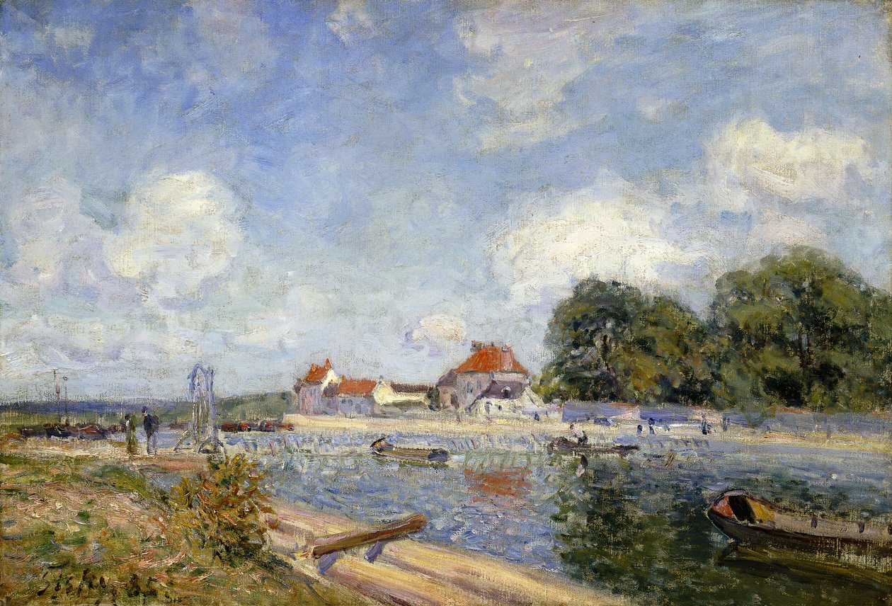 Loingin pado Saint-Mammesissa; Le Barrage du Loing a Saint-Mammes, 1885 tekijältä Alfred Sisley
