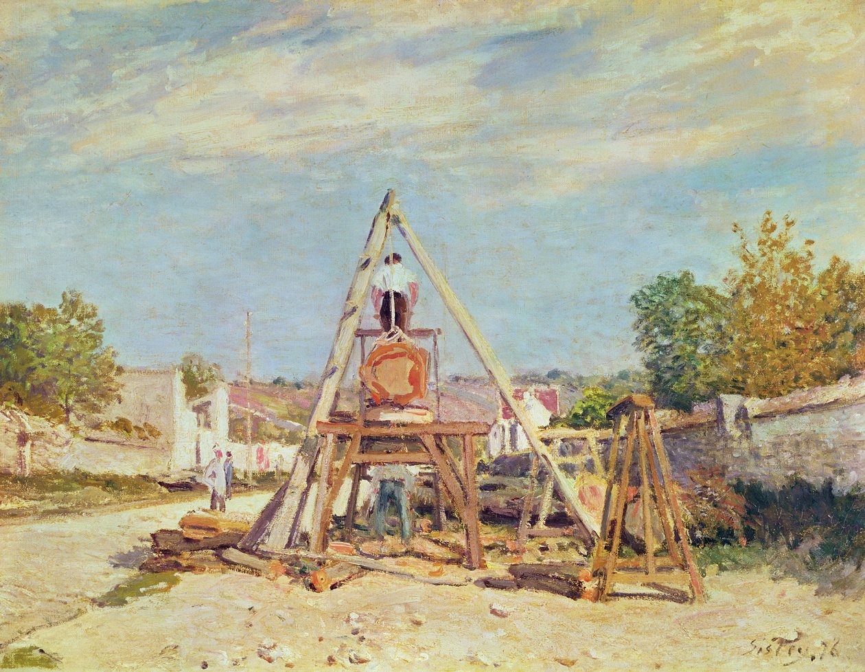 Puunhakkaajat, 1876 tekijältä Alfred Sisley