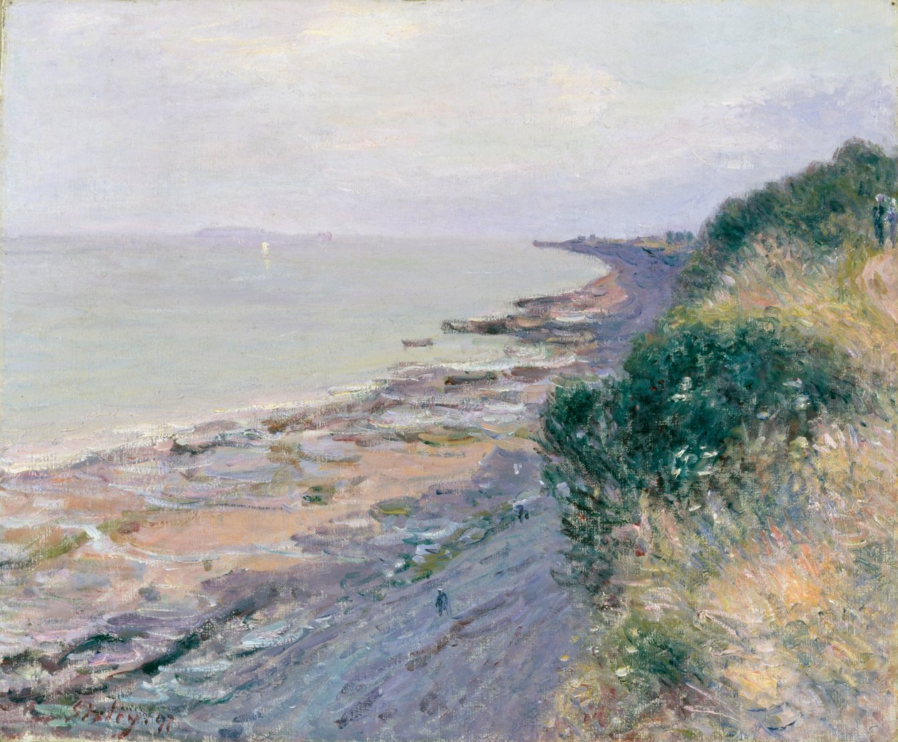 "Penarthin kallio, ilta, laskuvesi", 1897 tekijältä Alfred Sisley