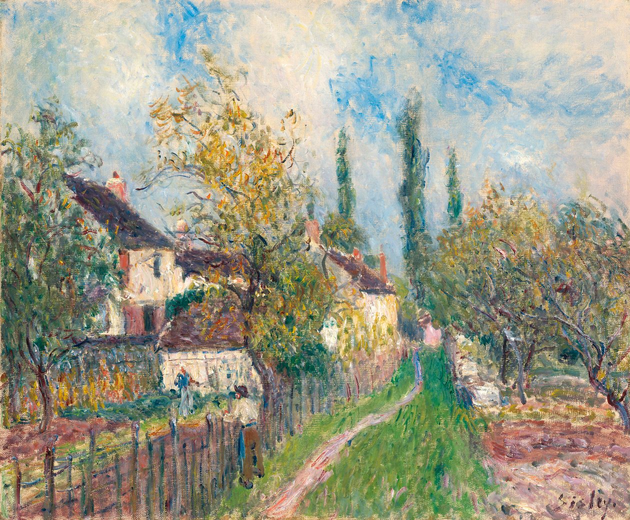 Polku Les Sablonsissa - Alfred Sisleyn (1839-1899) maalaus tekijältä Alfred Sisley