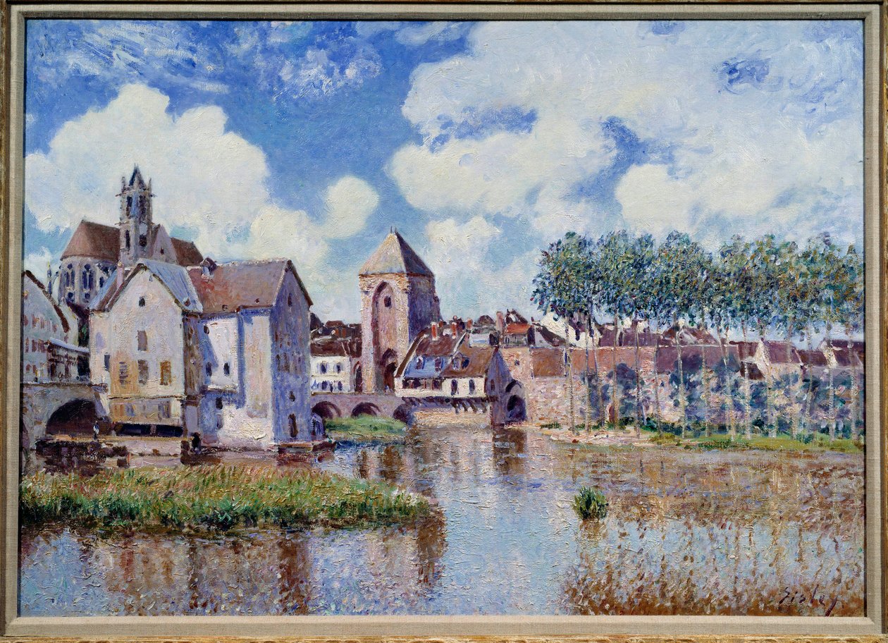 Näkymä Moretista Loingissa. Alfred Sisleyn (1839-1899) maalaus tekijältä Alfred Sisley