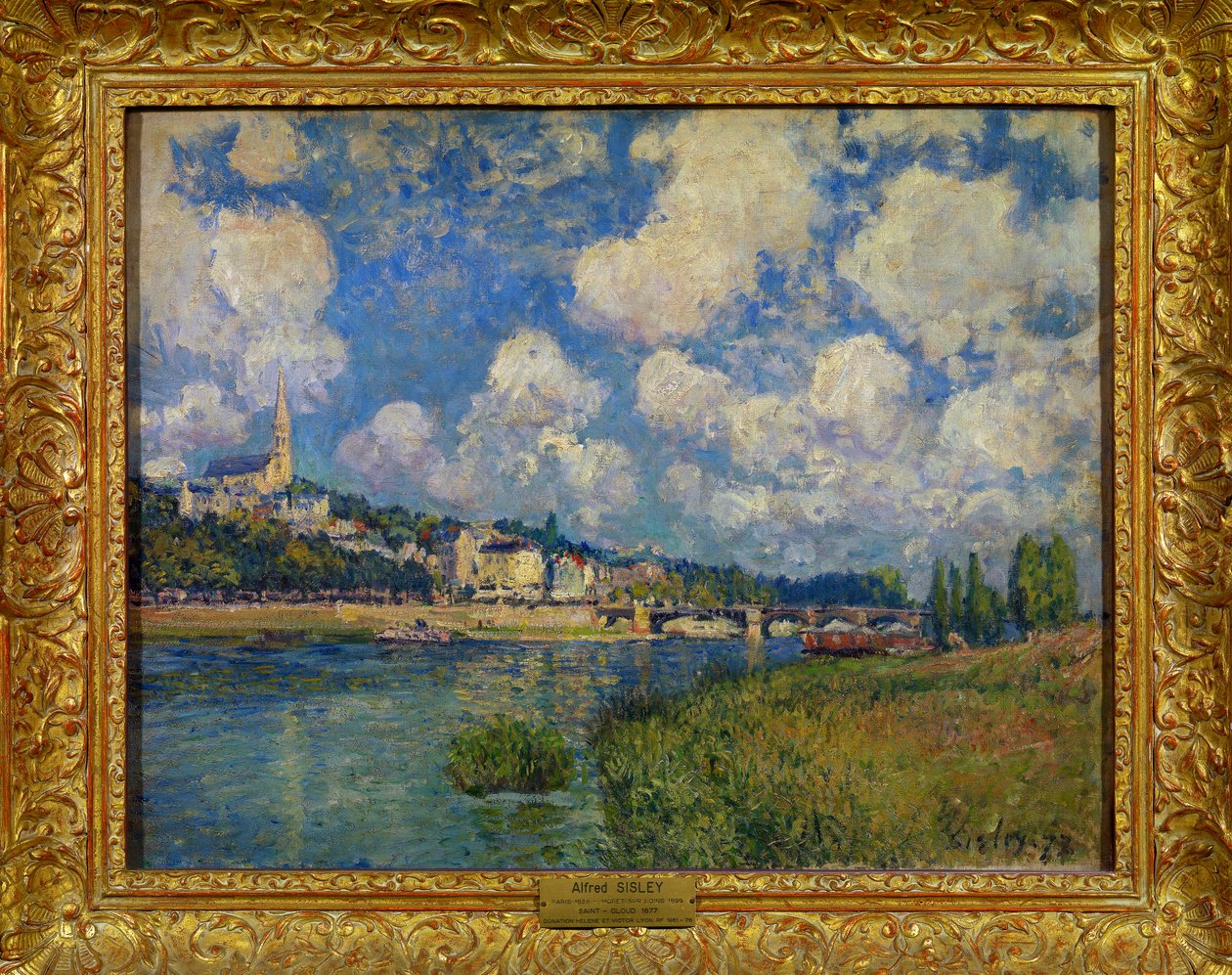 Näkymä Saint Cloudista Pariisin lähellä Alfred Sisleyn (1839-1899) maalaus 1877 Mitat 0,55 x 0,65 m tekijältä Alfred Sisley