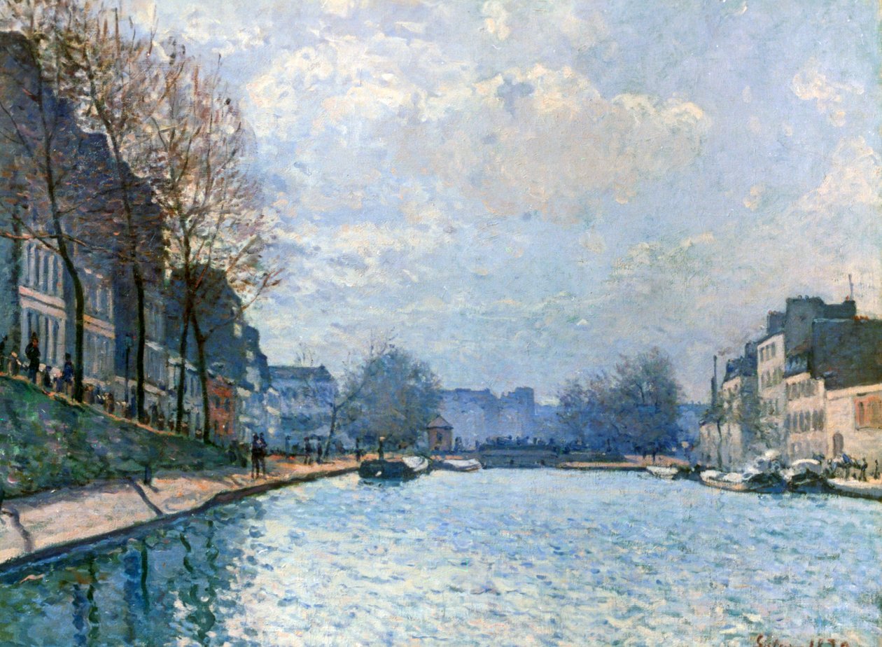 Näkymä Saint-Martinin kanavalle, Pariisi, 1870 tekijältä Alfred Sisley