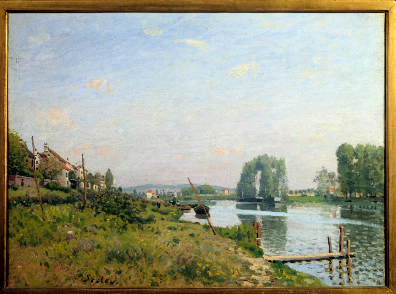 Näkymä saarelle Saint Denisin maalaus Alfred Sisley (1839-1899) 1872 Su. 0,5x0,65 m Pariisi, musee d