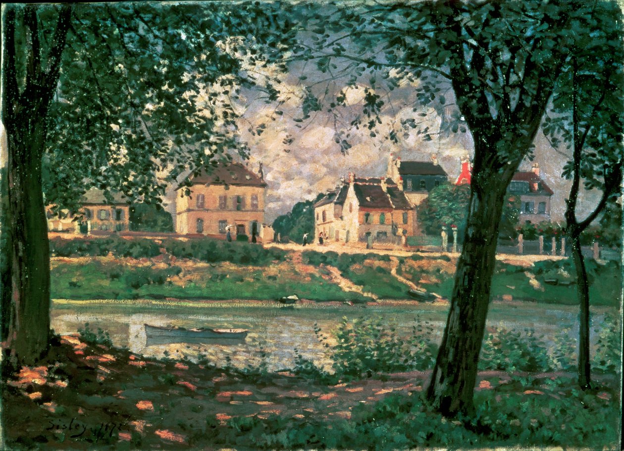 Village by the Seine (maalaus kankaalle) tekijältä Alfred Sisley