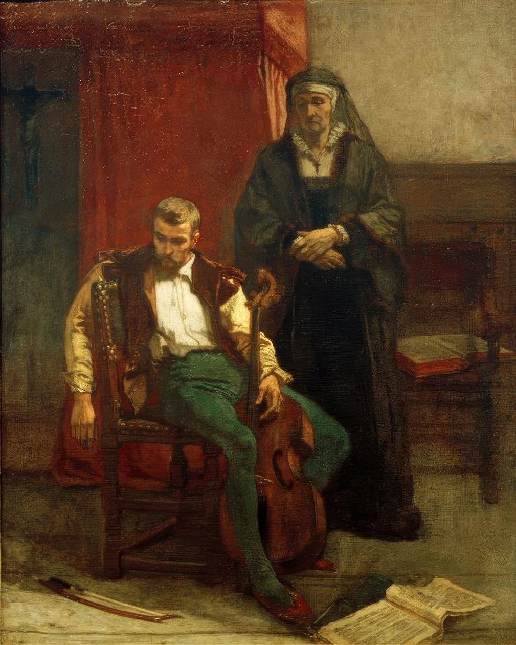A.Stevens, (muusikon) masentuneisuus tekijältä Alfred Emile Stevens