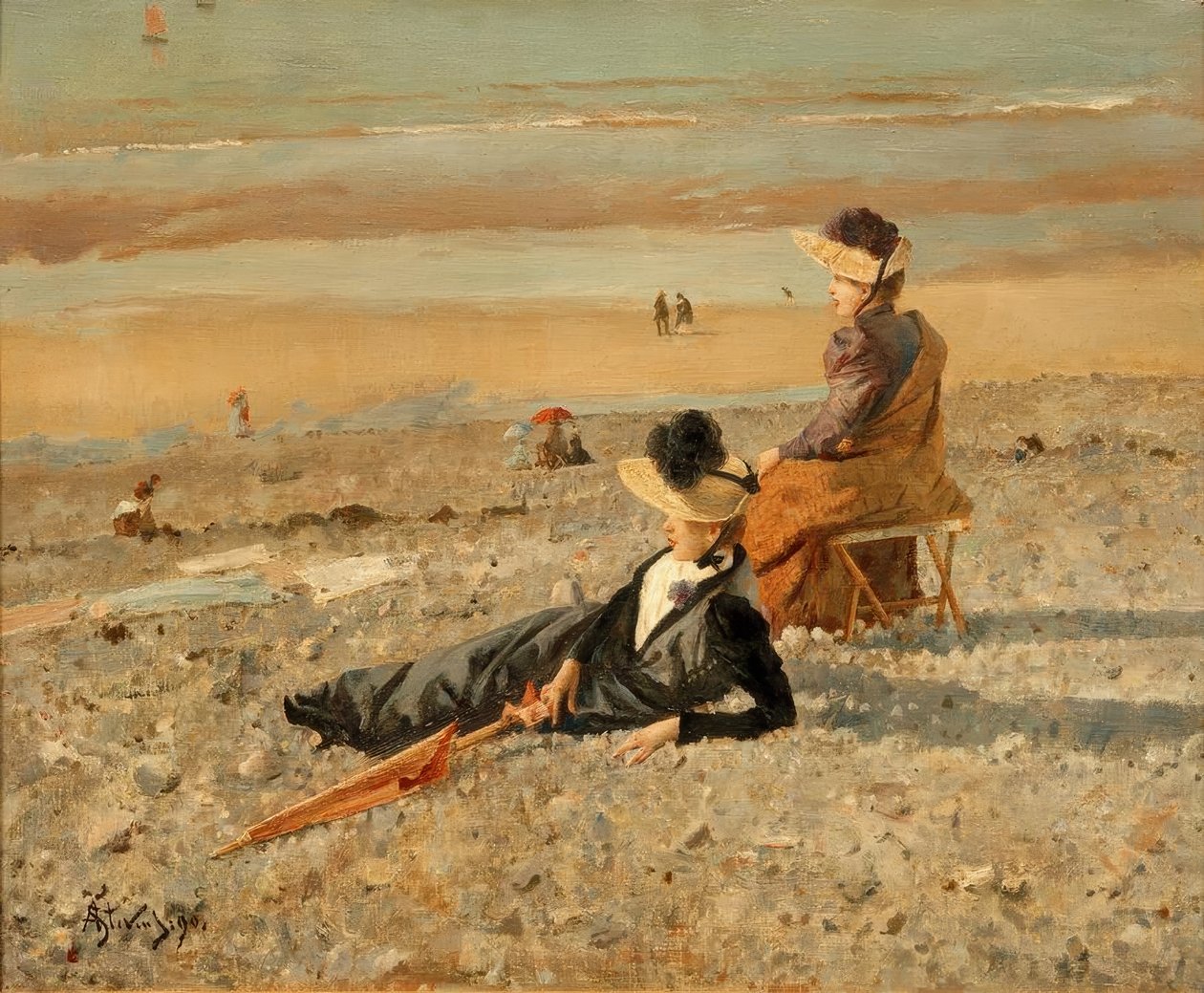 A.Stevens, Ein schöner Tag Le Tréportissa tekijältä Alfred Emile Stevens