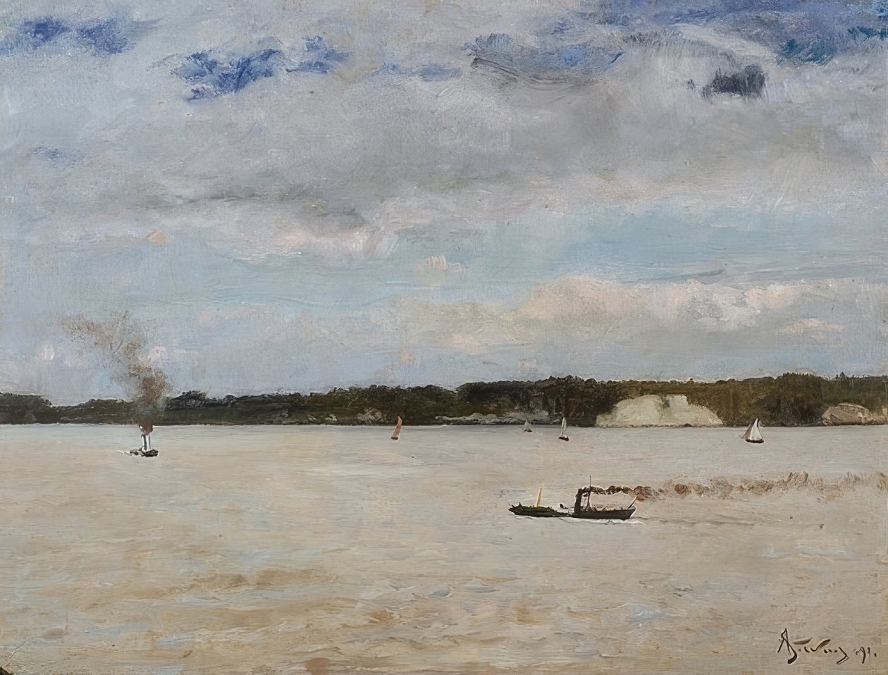 Honfleur Bay. 1891 tekijältä Alfred Emile Stevens