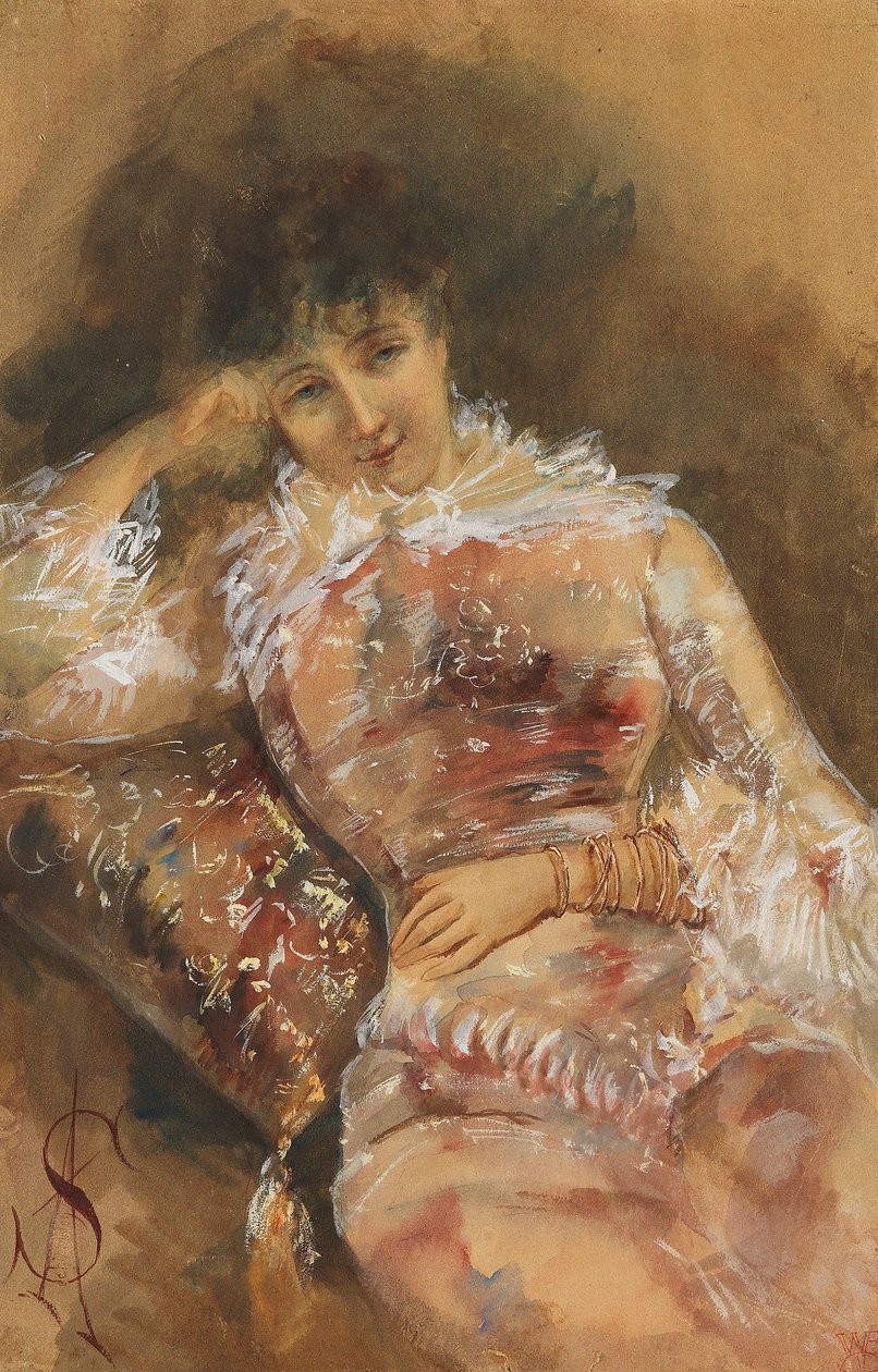 Sarah Bernhardtin muotokuva 1844-1923, n. 1880. tekijältä Alfred Emile Stevens