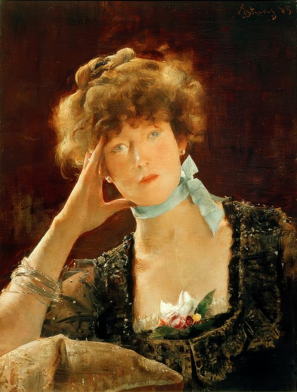 Sarah Bernhardt / Gemälde von Alfred Stevens tekijältä Alfred Emile Stevens