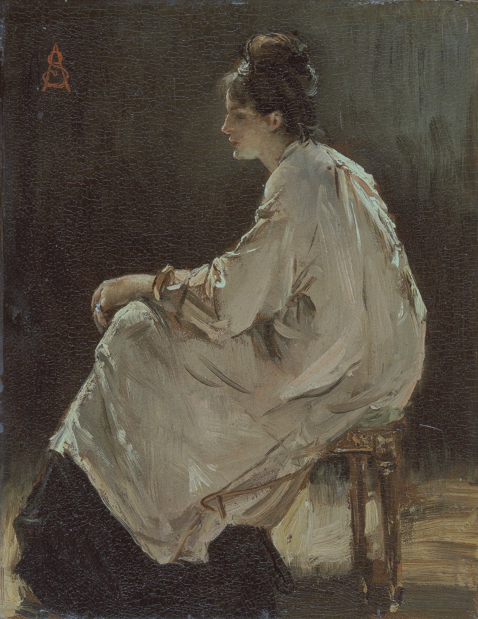 "Istuva tyttö", 1843-1906 tekijältä Alfred Emile Stevens