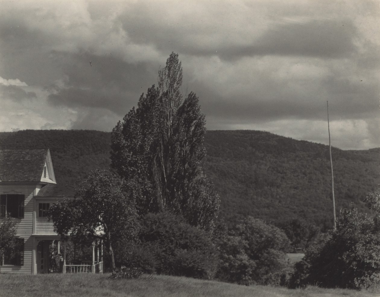 Talo ja puut, Lake George tekijältä Alfred Stieglitz
