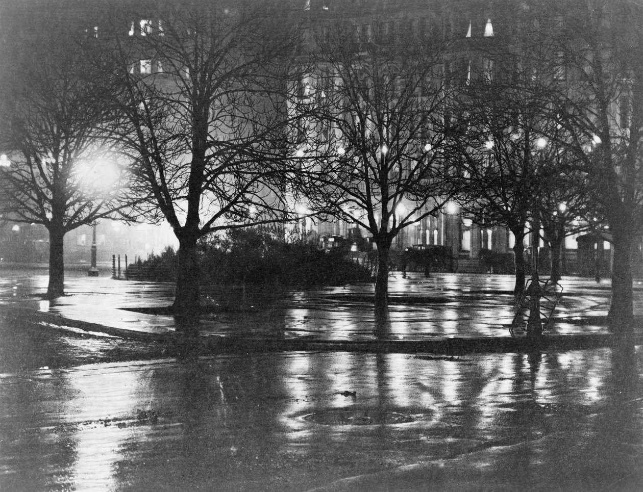 Heijastuksia, yö, New York, n. 1898 (syväpaino) tekijältä Alfred Stieglitz