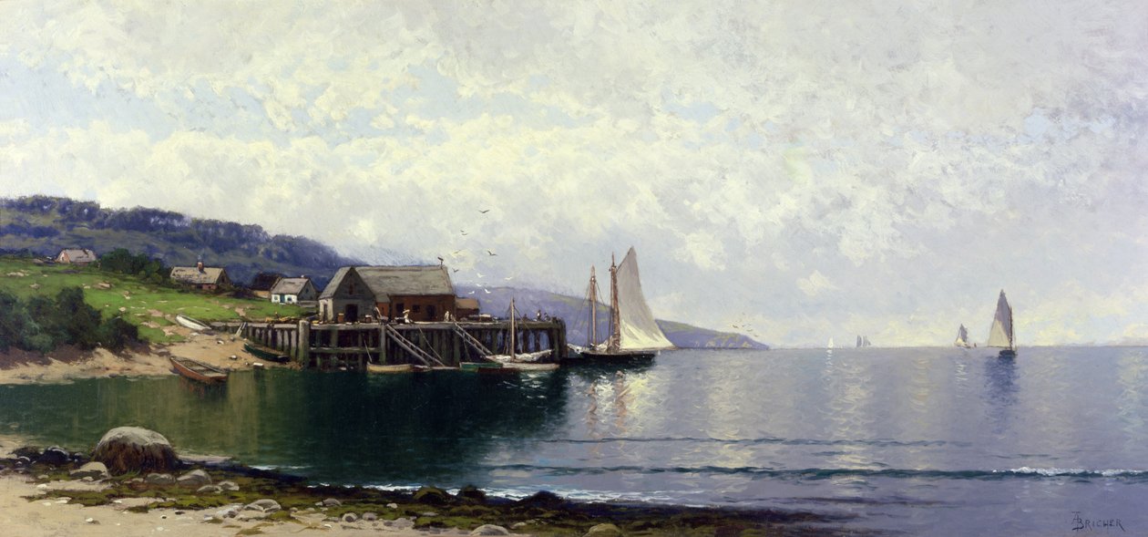 The Landing, Bailey Island, Maine, noin 1907 (öljy kankaalle) tekijältä Alfred Thompson Bricher