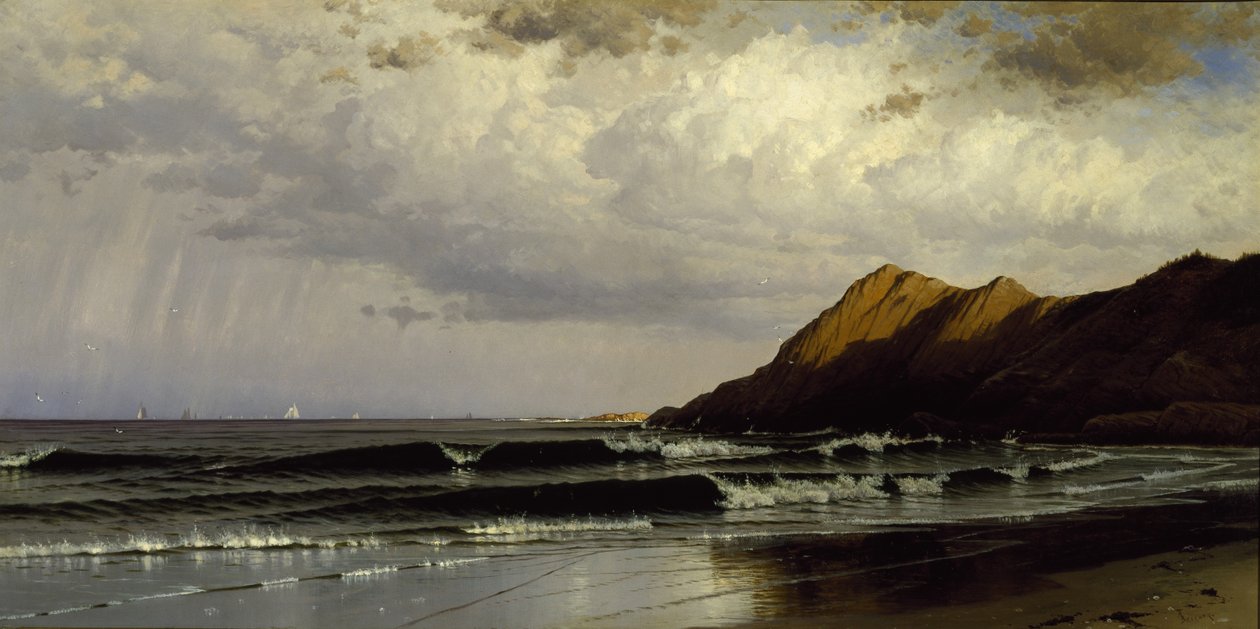 Aika ja vuorovesi, n. 1873 (öljy kankaalle) tekijältä Alfred Thompson Bricher