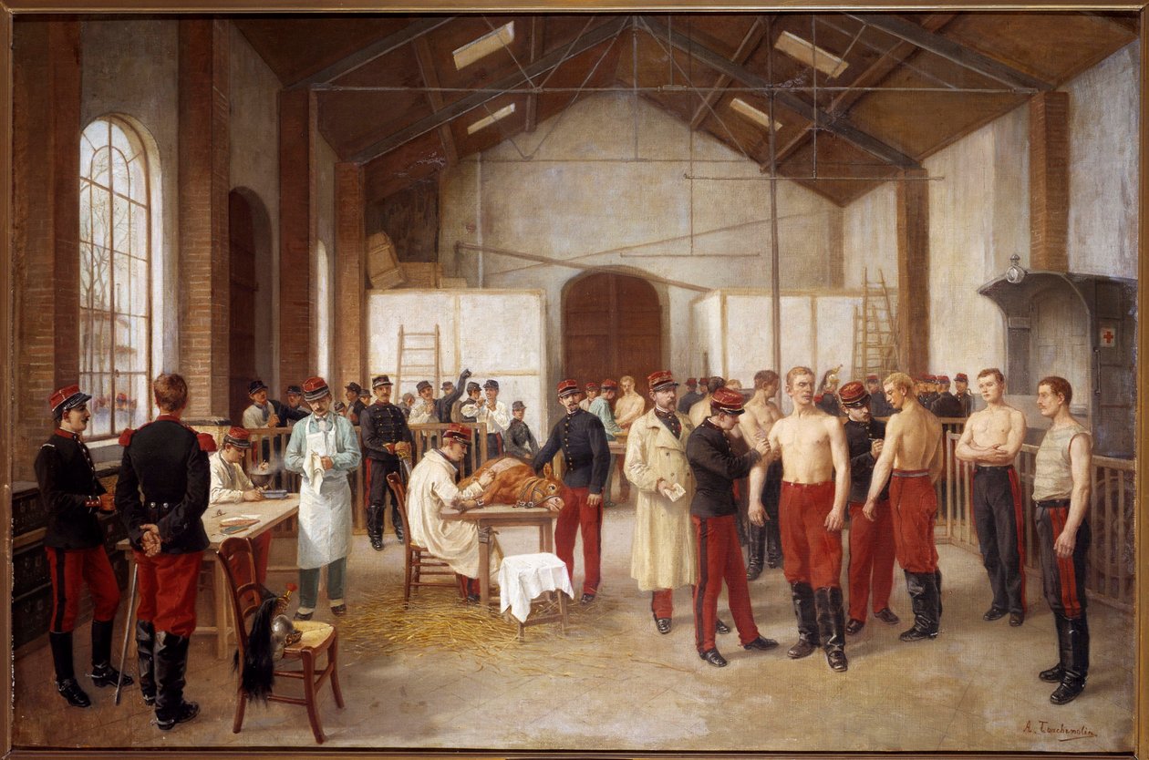 Rokotus Val de Gracen maalauksessa Alfred Touchemolin (1829-1907). 1900 noin Musee du Val de Grace, Pariisi tekijältä Alfred Touchemolin