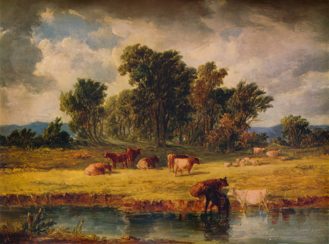 Banks of the Envy, lähellä Rhuddlania, 1852, 1938 tekijältä Alfred Vickers