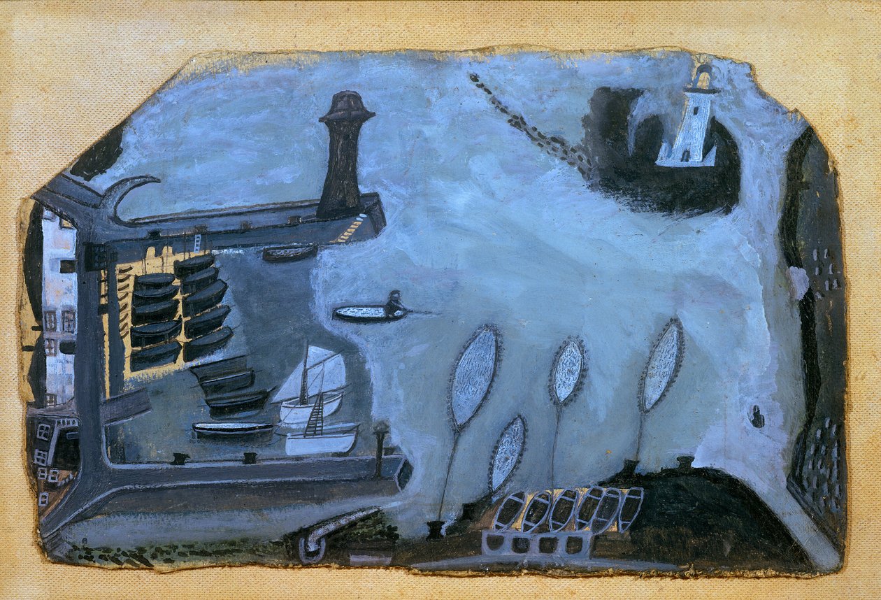 "Tämä on Sain Fishery, joka oli ennen": St. Ives Harbour ja Godrevy Lighthouse tekijältä Alfred Wallis