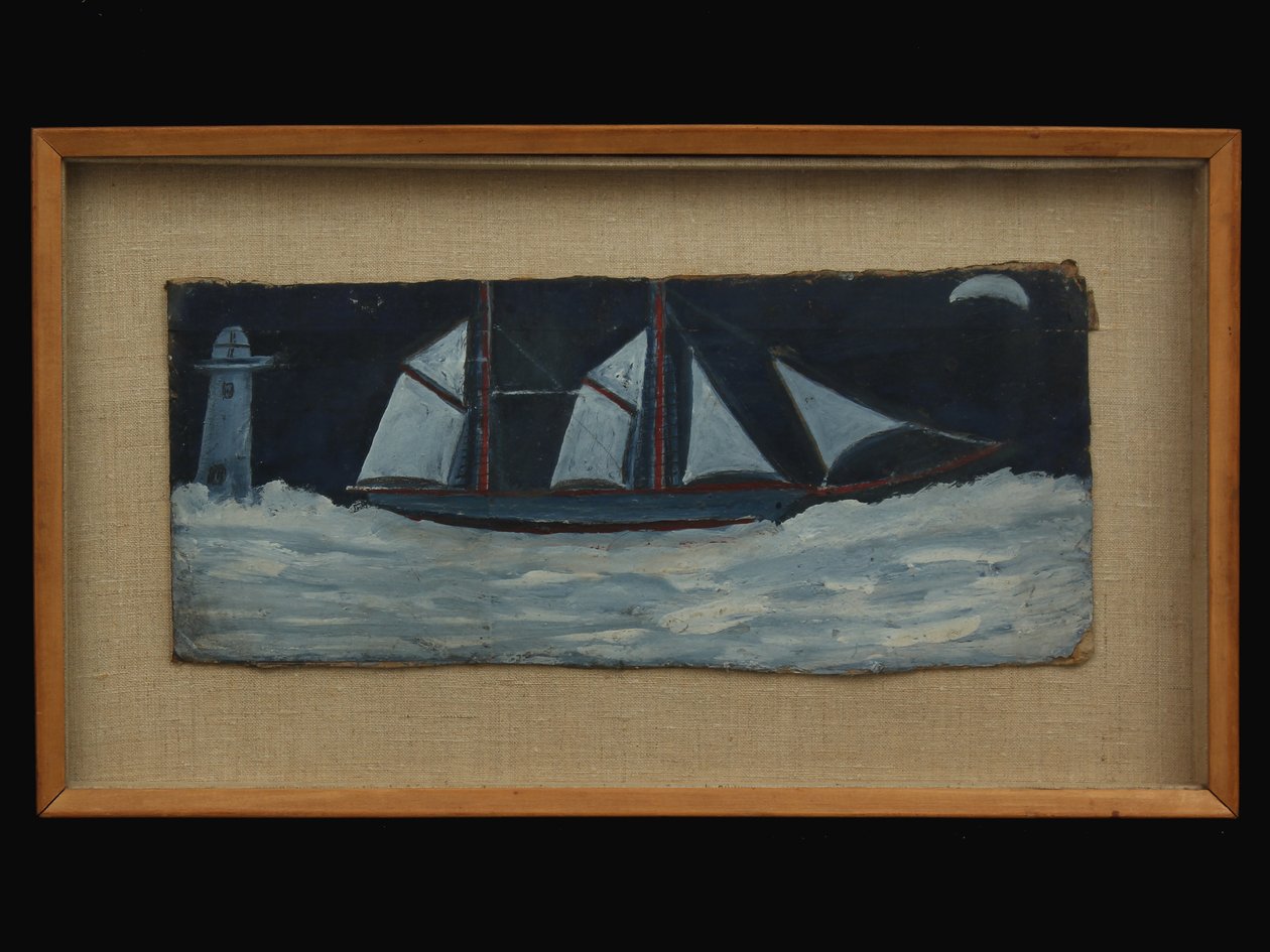 Troolari Cornishin rannikolla, noin 1930 tekijältä Alfred Wallis