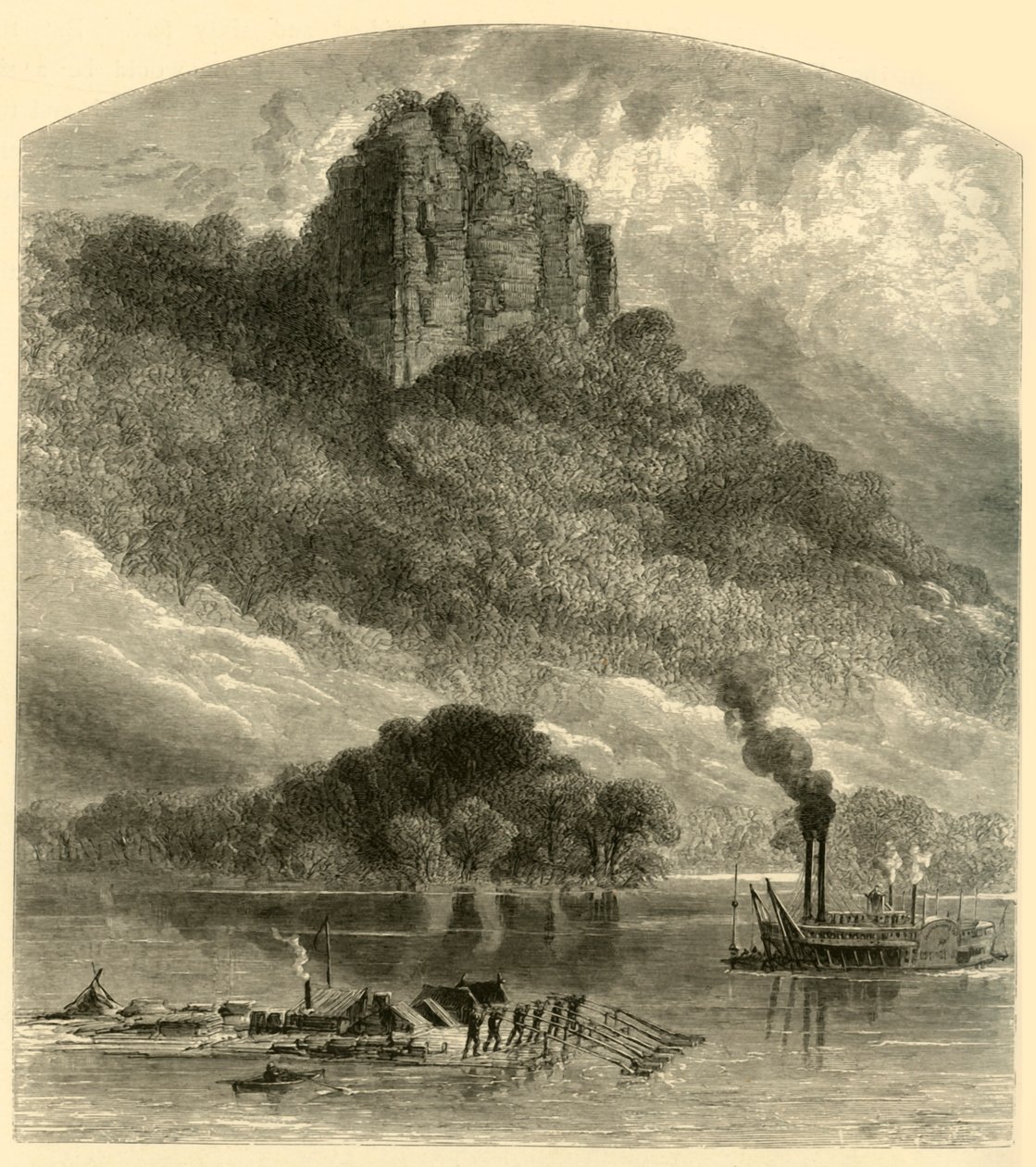 "Chimney Rock, lähellä Fountain Cityä", 1874. tekijältä Alfred Rudolph Waud