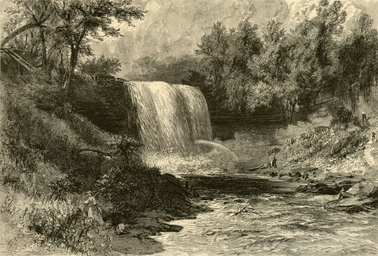 "Minnehahan putoukset", 1874. tekijältä Alfred Rudolph Waud