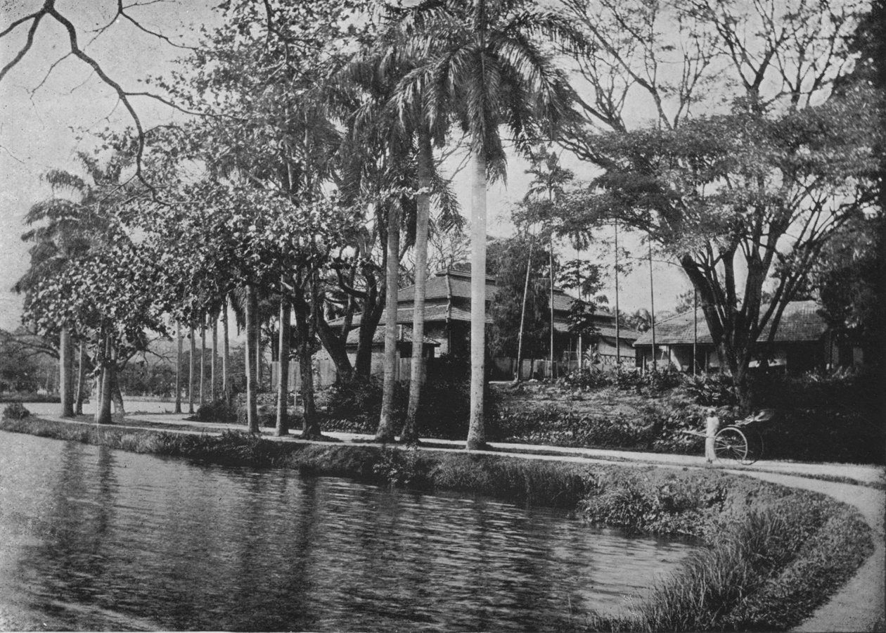 Kandy - Kuvankaunis järven kulma, vuodelta 1890, 1910 tekijältä Alfred William Amandus Plate