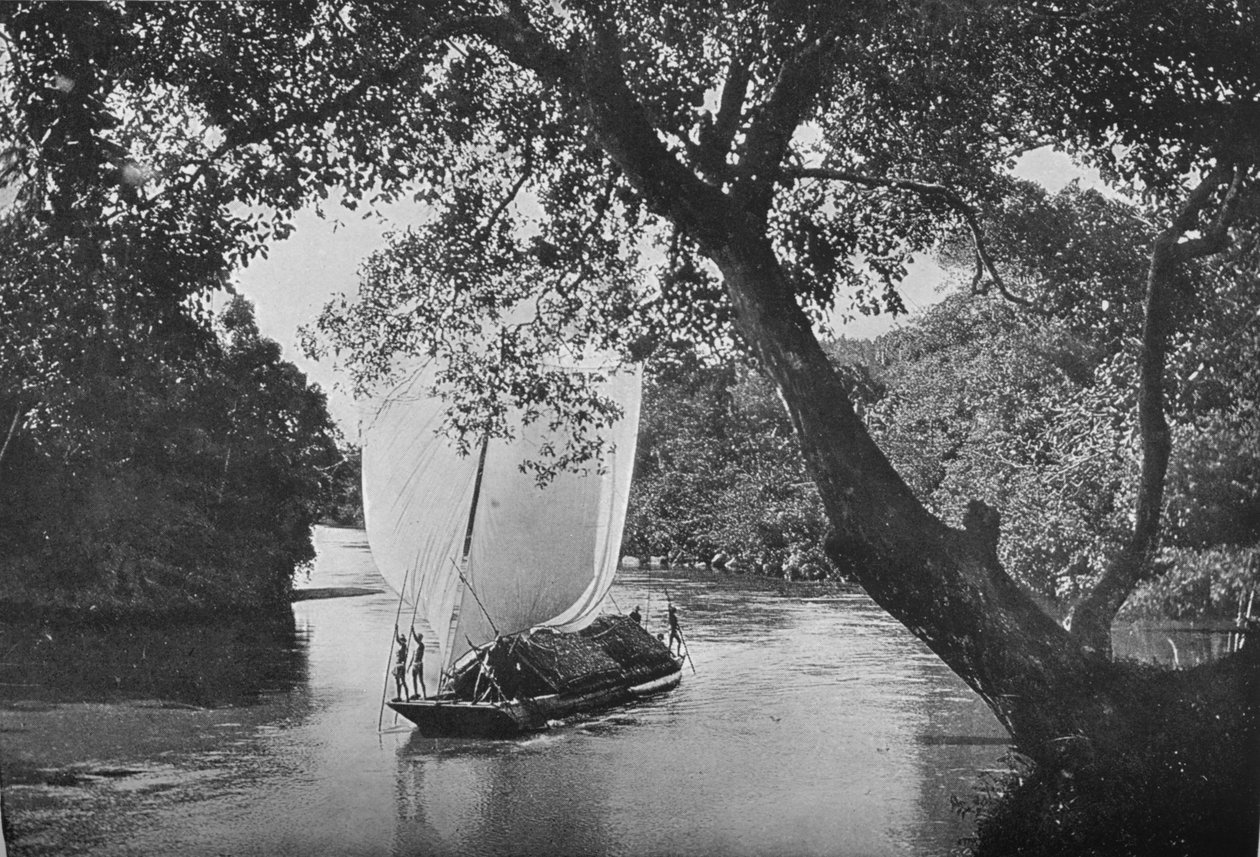 Padda Boat in Full Sail, c1890, 1910 tekijältä Alfred William Amandus Plate