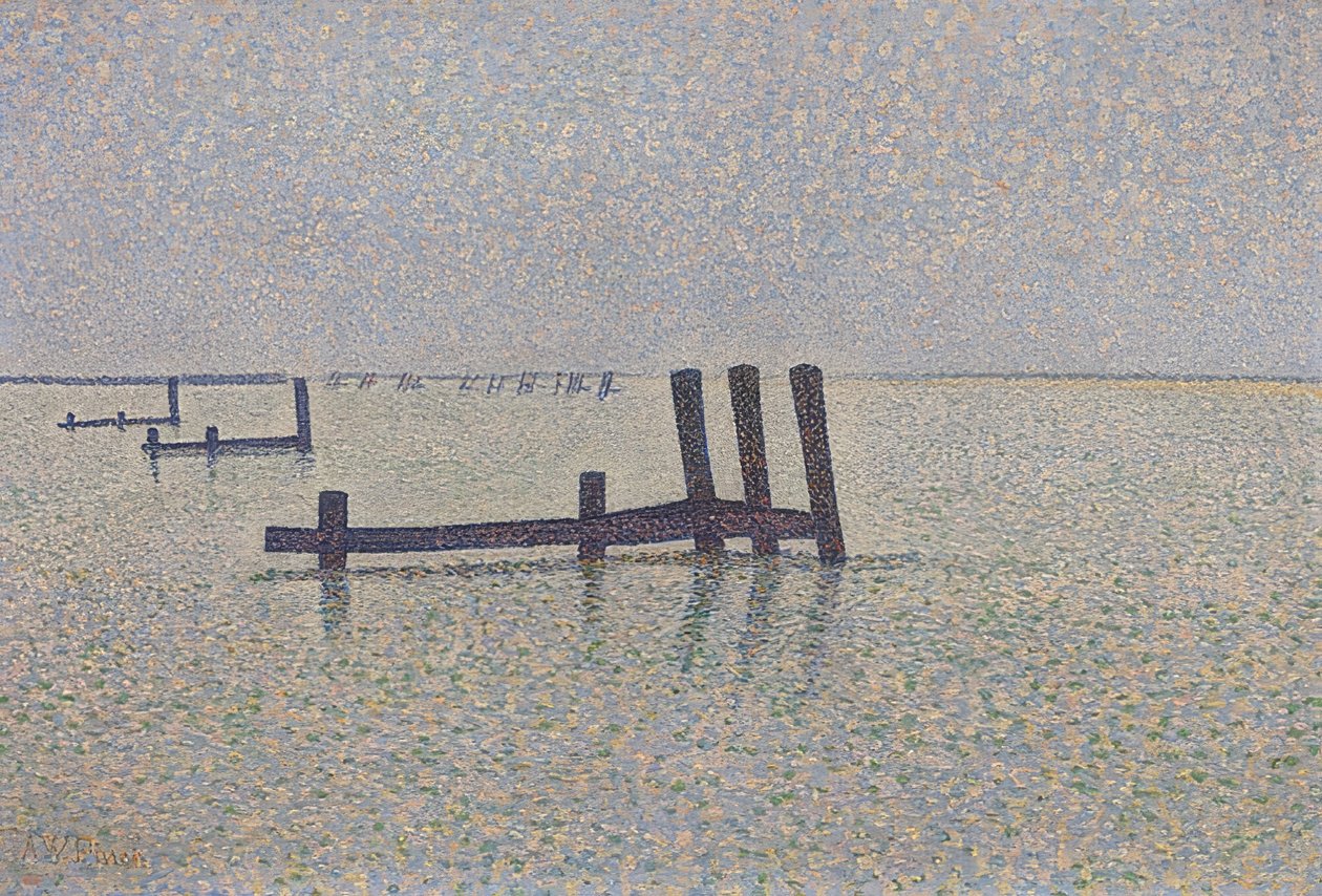Englannin kanava Nieuwpoortissa. Noin 1889 tekijältä Alfred William Finch