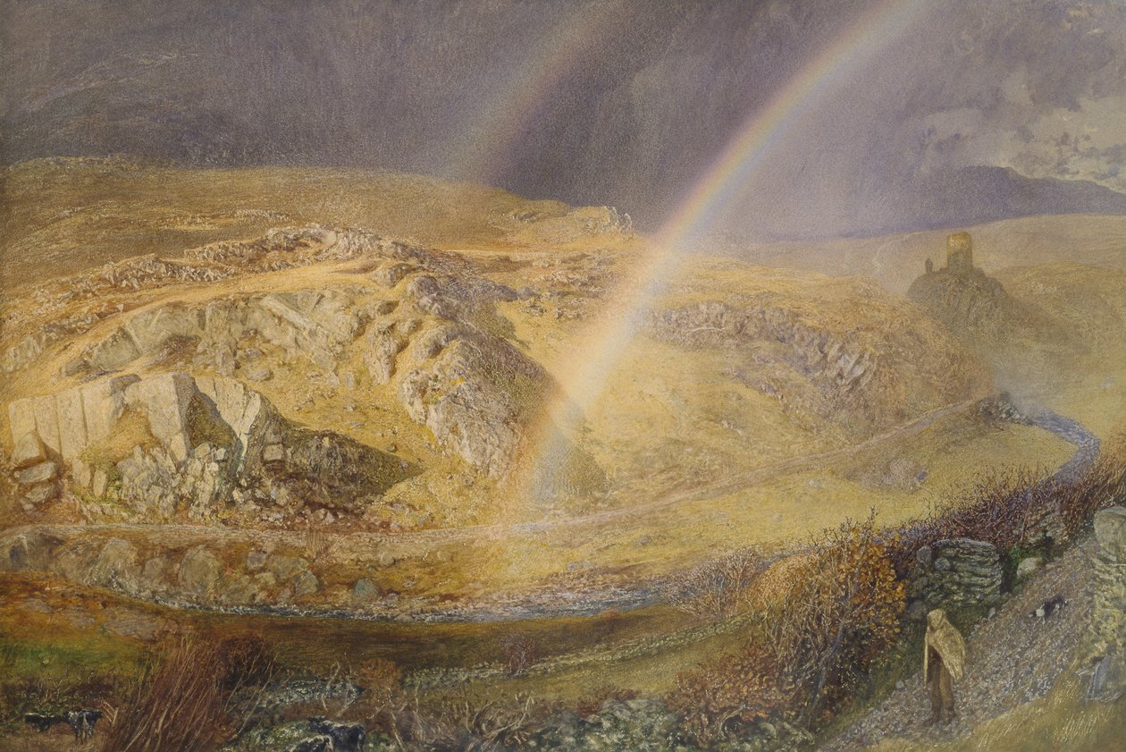 Marraskuun sateenkaari, Dolwyddelan Valley, 11. marraskuuta 1866, klo 13. 1866, 1866 (akvarelli paperille) tekijältä Alfred William Hunt