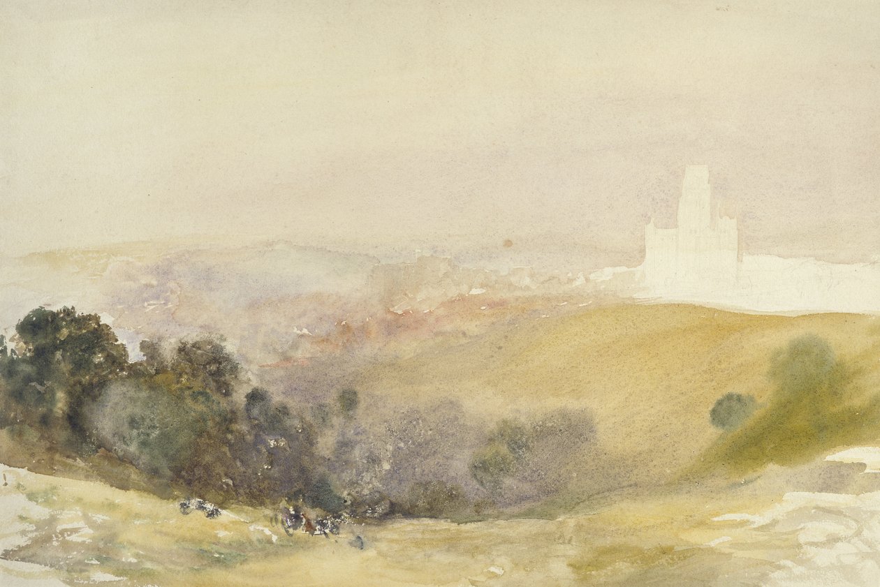 Durham Red Hillsistä, 1880-86 (akvarelli grafiitin päällä, paperille) tekijältä Alfred William Hunt