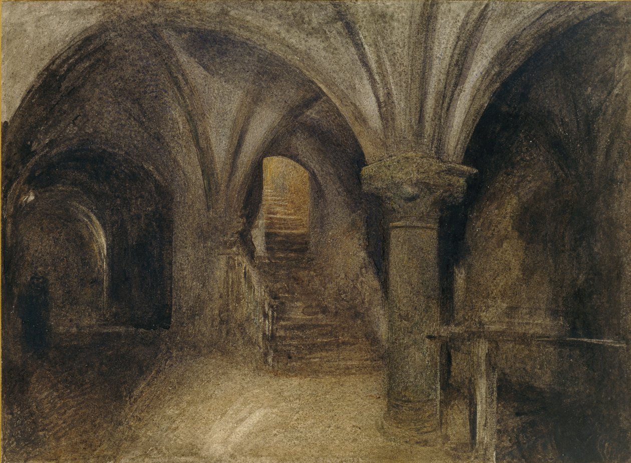 Mont St Michel, Aquilonin krypta, 1876 tekijältä Alfred William Hunt