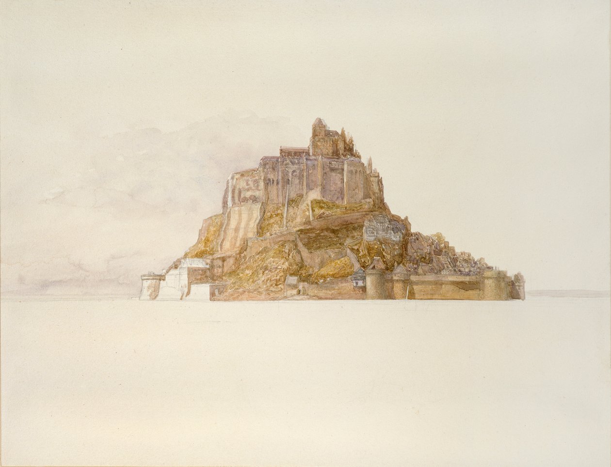 Mont St Michel Sandsista, vuodelta 1876 tekijältä Alfred William Hunt