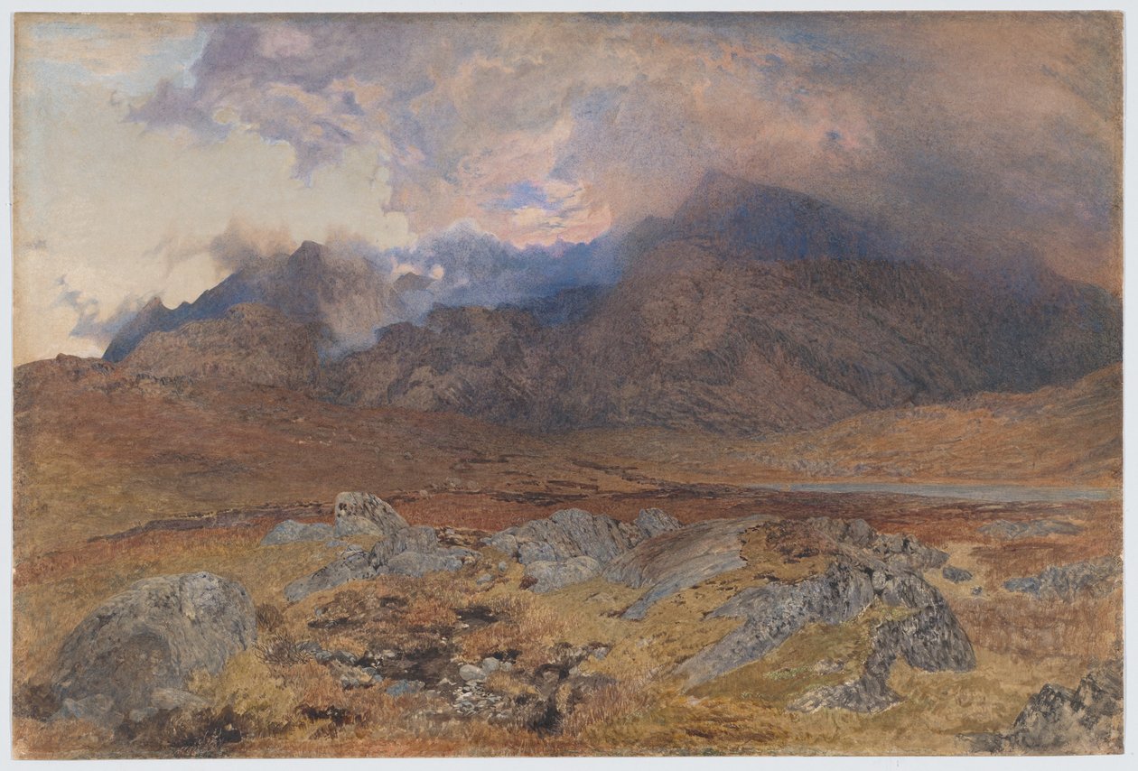 Snowdon huhtikuisen raekuuron jälkeen [tai Snowdon pilvien hälvetessä] tekijältä Alfred William Hunt