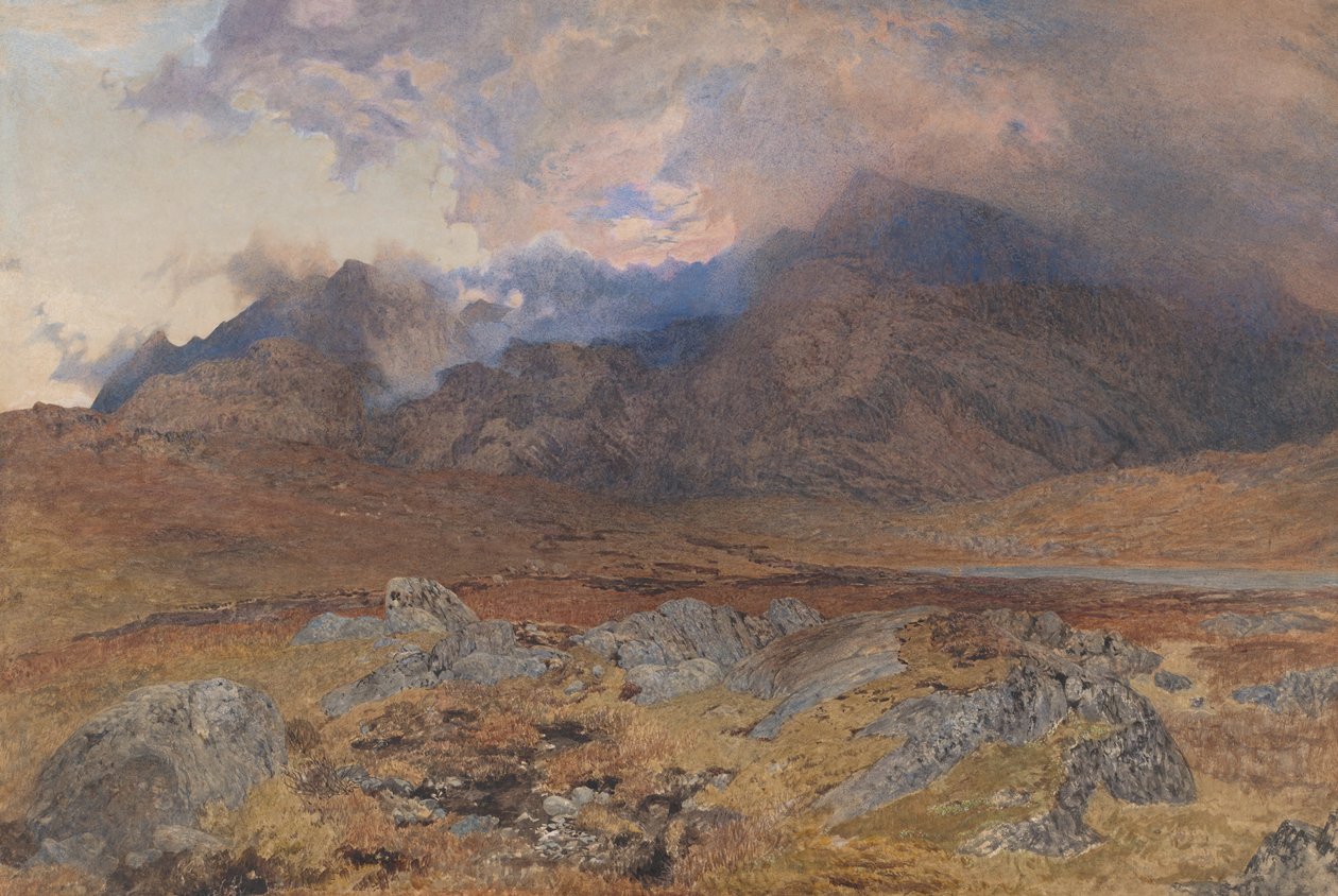 Snowdon, huhtikuun raekuurteen jälkeen [tai Snowdon pilven kautta], n. 1857. tekijältä Alfred William Hunt