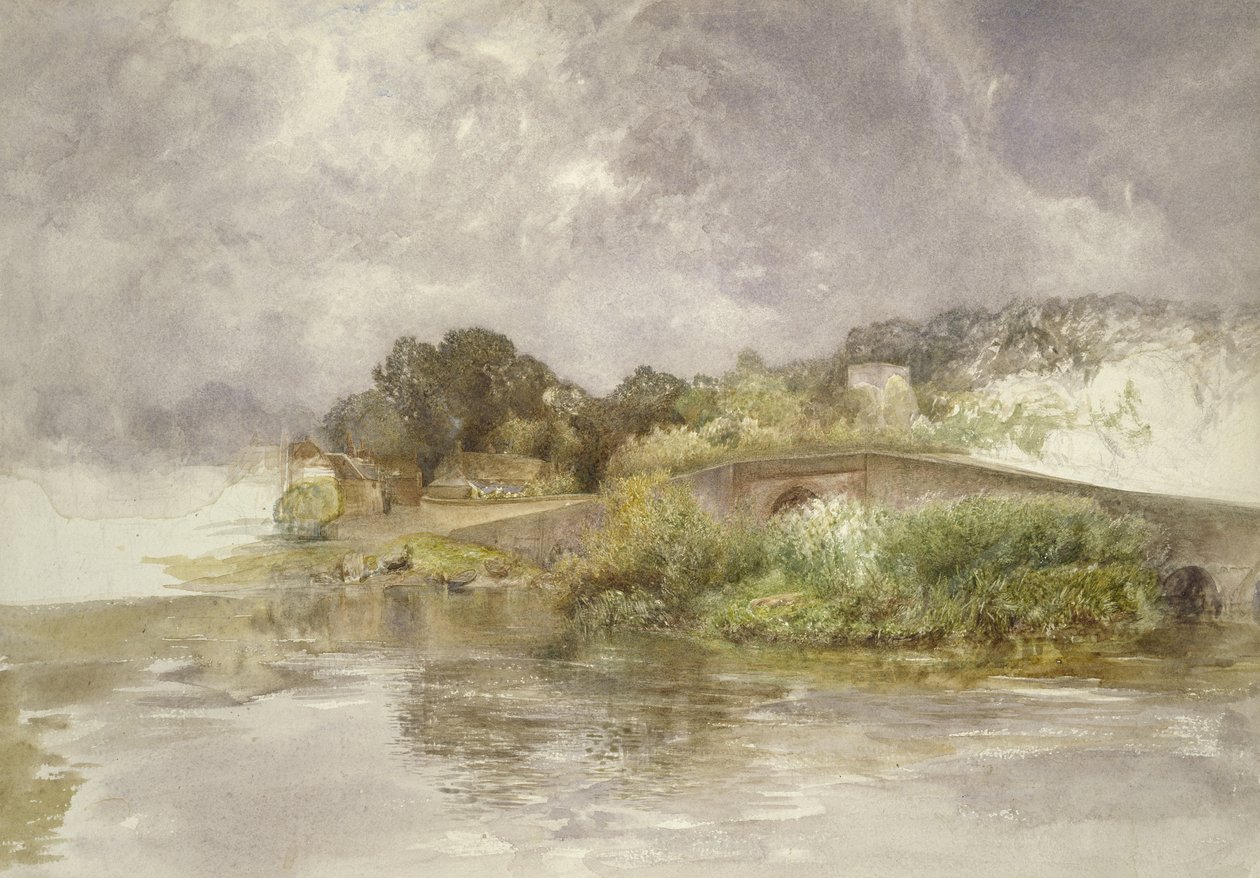 Sonning Bridge, c. 1882 (akvarelli paperille) tekijältä Alfred William Hunt